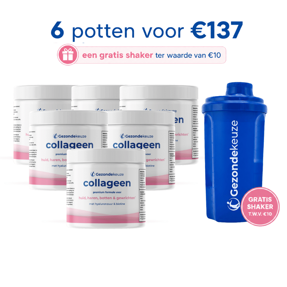 6 potten Gezondekeuze Collageen met gratis shaker